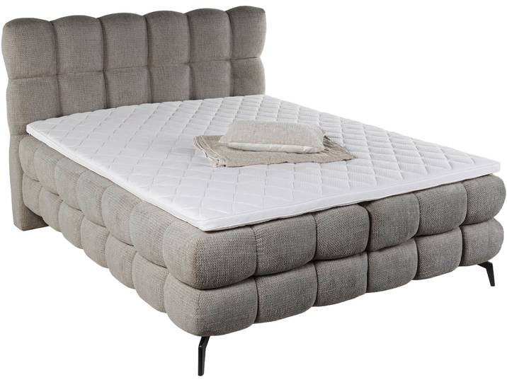 Boxspringbett DUOMO dunkelbeige 160x200cm halbfest