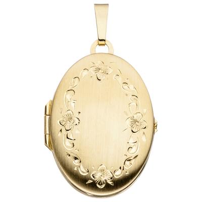 Medallionanhänger JOBO "Anhänger Medaillon oval", gold (gelbgold 333), Schmuckanhänger, Damen, Gelbgold 333, 333 Gold