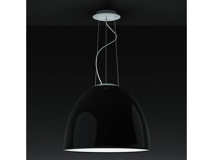 Design hanglamp Nur Gloss, dimbaar, zwart, Woon-/ Eetkamer, Aluminium, Design, hanglamp