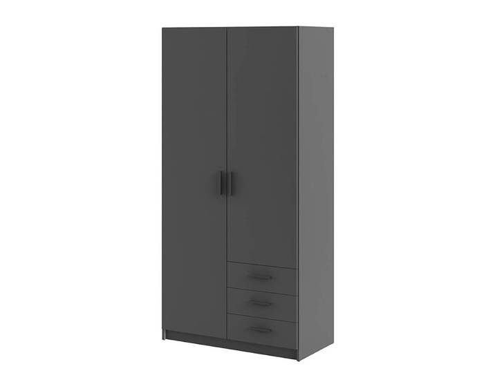 Armoire Okacheve 100 x 200 x 50cm Gris/Anthracite