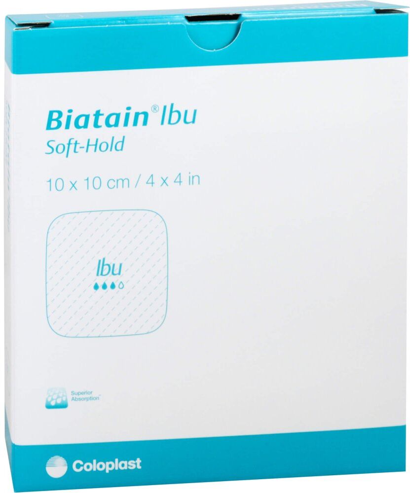 Biatain Ibu Schaumverband 10x10 cm sanft haftend