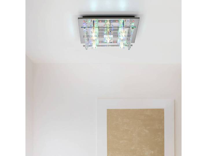 JUST LIGHT. GmbH LED Deckenleuchte Kemal 2.0, chrom / silber, für Wohn- / Esszimmer, Aluminium, Modern