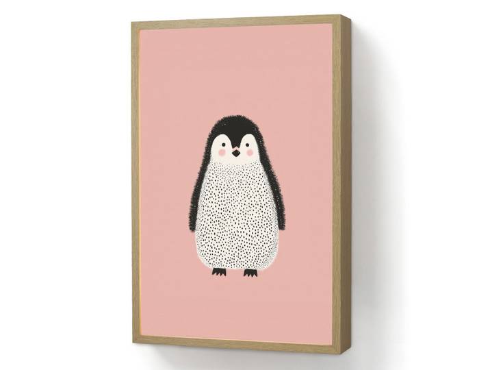 OnlyWow Wandleuchte MIT Akku Pinguin - Punkte - Minimalistisch - Rosa 40x60 cm, Rechteckig, LED integrated, 40x60x8 cm, Lampen & Leuchten, Innenbeleuchtung, Wandleuchten
