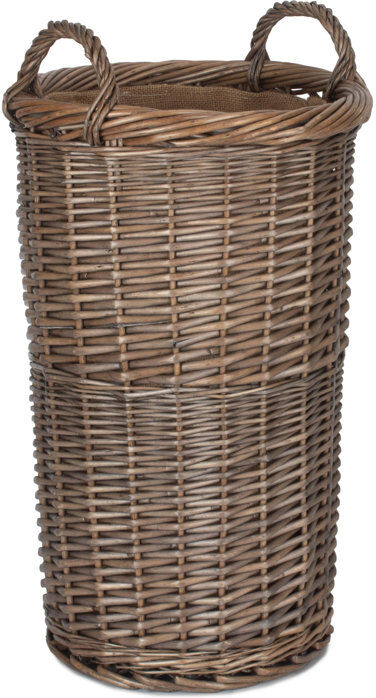House of Hampton Joni Antique Wash Wicker Lined Umbrella Stand Holder Antique Wash Large