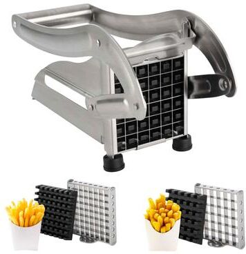 Classic Cuisine French Fry Cutter - Potato Cutter with Two Blades and Non-Slip Suction Cups