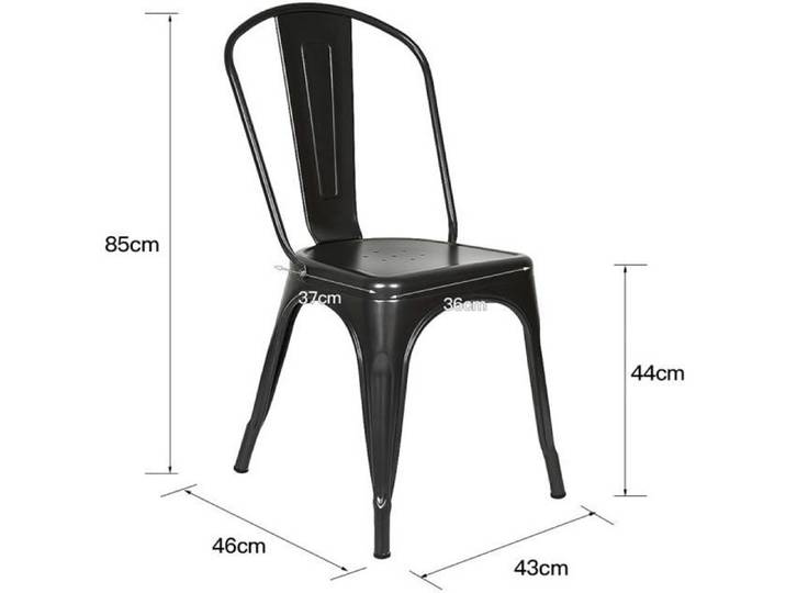 Lot de 4 Chaises design industriel Noir