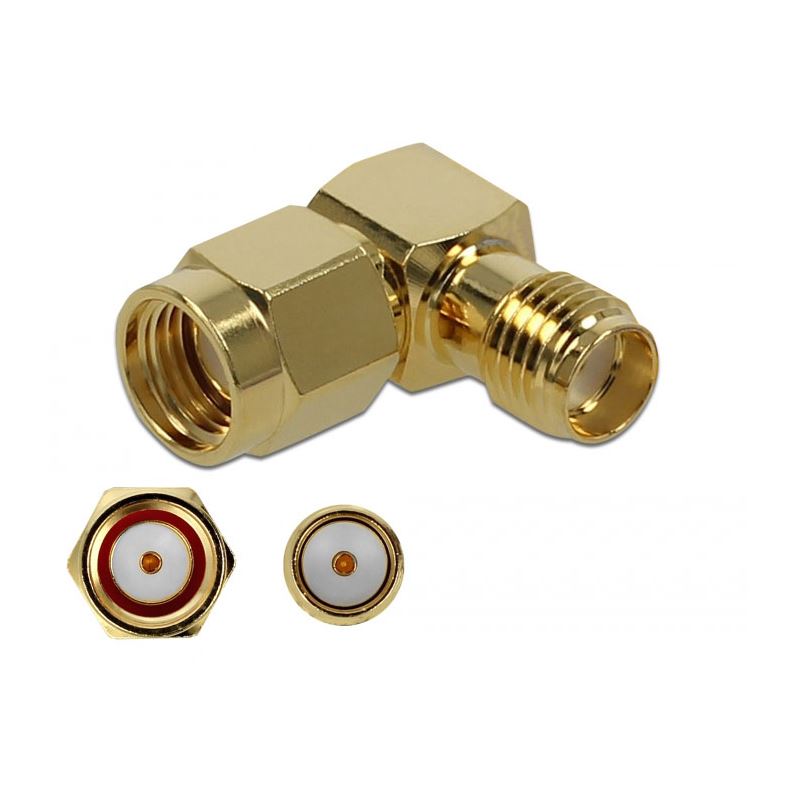 Delock HF Adapter RP-SMA St zu SMA Bu 90° 10 GHz
