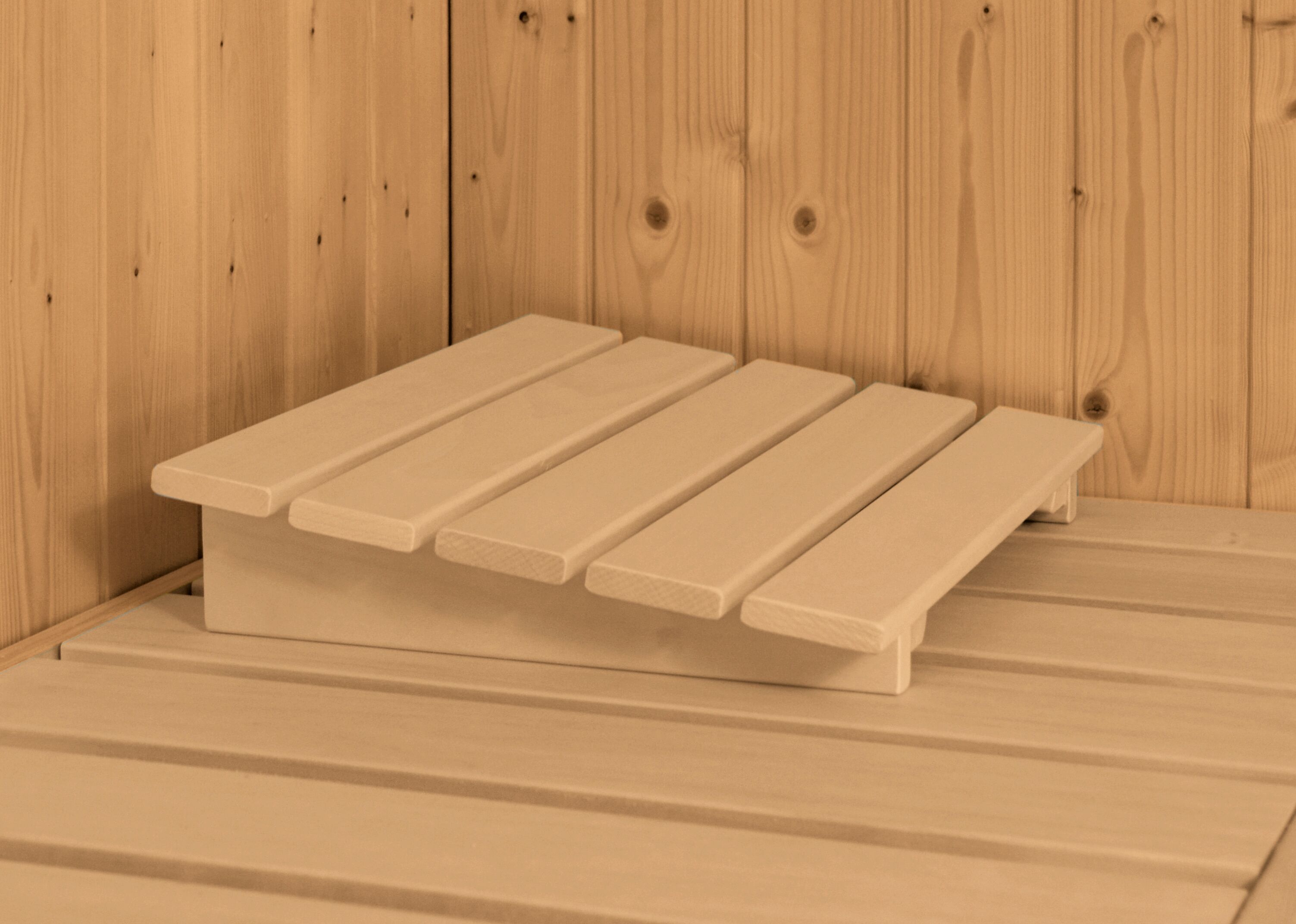 Sauna KARIBU "Jarin", beige (naturbelassen), ohne Ofen, (ohne Ofen), Saunen, Sauna, ohne Ofen