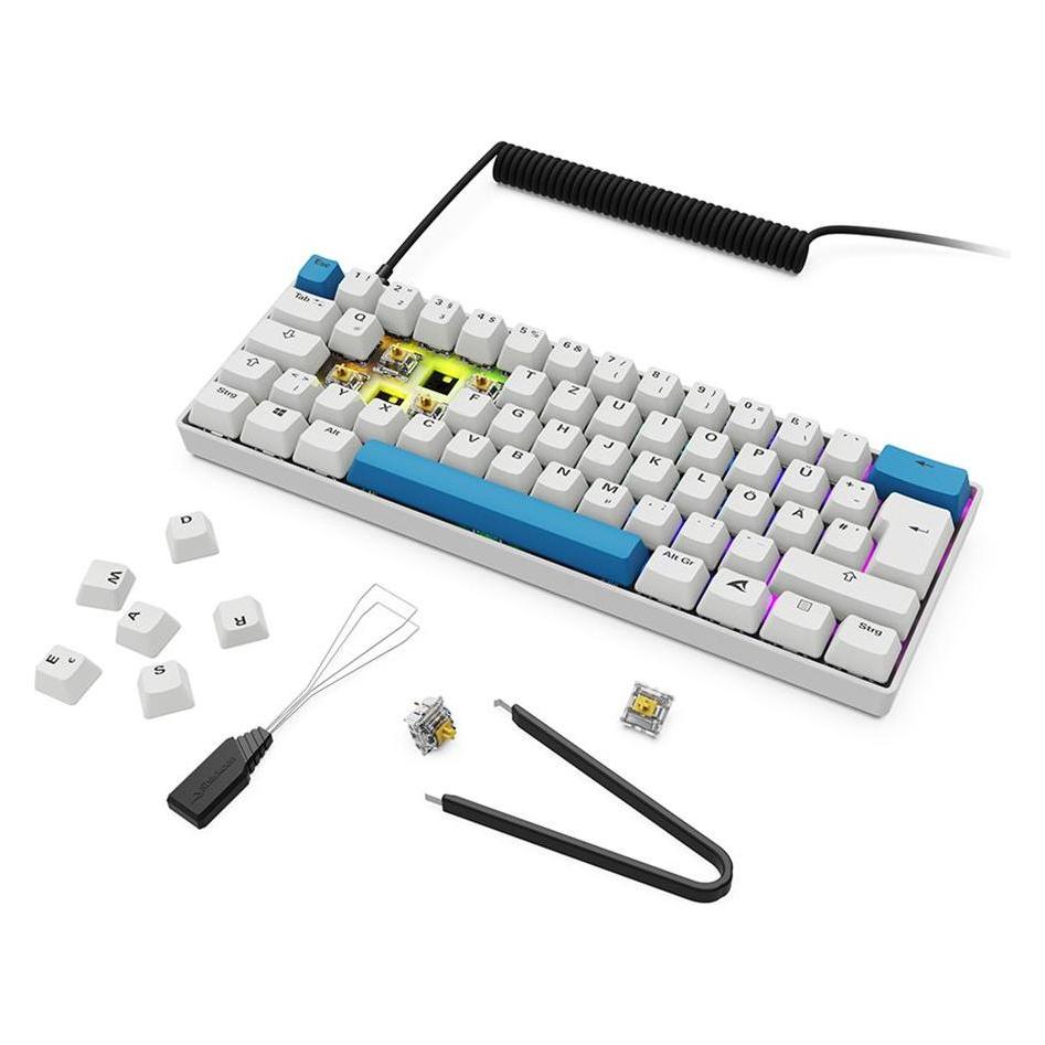 Sharkoon SGK50 S4 Gen2 PBT wh Gateron GPRO yellow DE (DE, Kabelgebunden) (4044951041947)