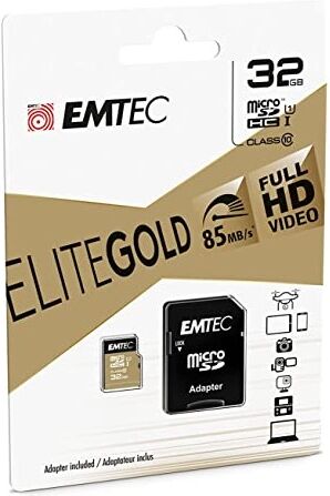 Cartão de Memória 32GB Micro SDHC Classe 10 Gold+ 85MB/s - EMTEC