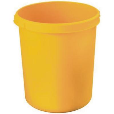 HAN Papierkorb Standard mit Griffmulden 30 Liter gelb Packung mit 6 Stück