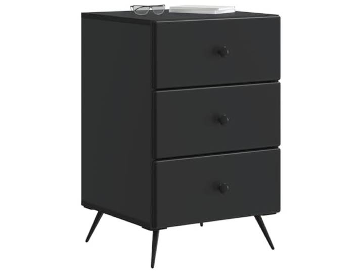 KTHLBRH Nachtschrank, schwarz, 43 x 41 x 66,5 cm, aus technischem Holz 3 Schubladen, großer Stauraum, vielseitige Verwendung, einfache Wartung, Montage erforderlich