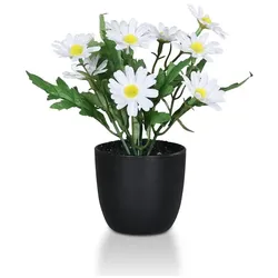 Kunstblume Margerite 19 cm Kunststoff Weiß