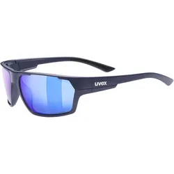 Uvex, Unisex, Sportbrille, sportstyle 233 P (Deep space mat, Mirror Blue), Blau
