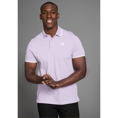Poloshirt DELMAO "in vielen Sommer Farben Preis-Leistungs Bestseller", Herren, Gr. S (44/46), lila, Piqué, Obermaterial: 100% Baumwolle, unifarben, Basic, regular fit, Rippbündchen, Shirts, Trendige lockere Passform, immer perfekt gestylt...