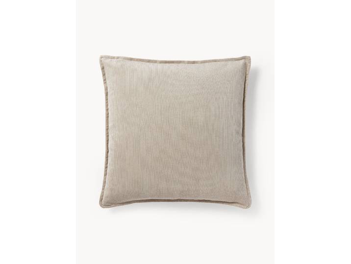 Grand coussin canapé en velours côtelé Lennon, 60 x 60 cm
