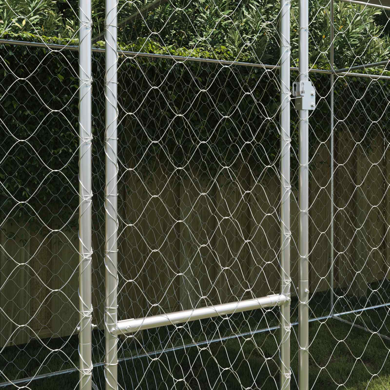 vidaXL Cage pour chien avec toit Argenté 600 x 200 x 256 cm