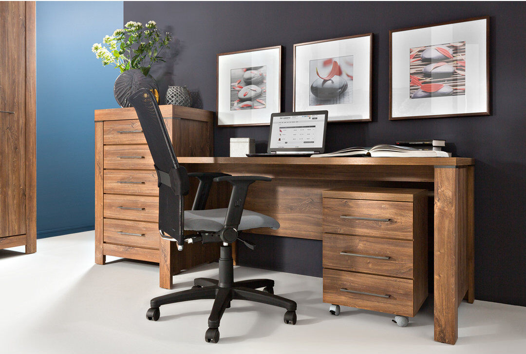 Borough Wharf Particle Board / Chipboard Writing Desk Oak Stirling 76cm H X 160cm W X 70cm D