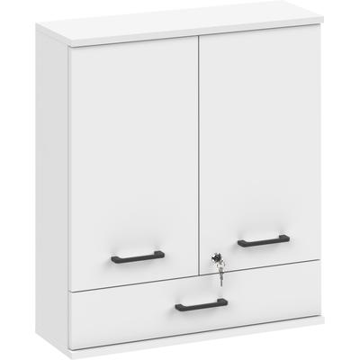 Medizinschrank SCHILDMEYER "Galeno, mit 3 verschiedenen Aufklebern, Breite 30 cm, Made in Germany", weiß (mattweiß), B:59,8cm H:70,8cm T:30,3cm, Holzwerkstoff, Schränke, Auswahl aus 3 verschiedenen Aufklebern zum Anbringen, Made in Germany