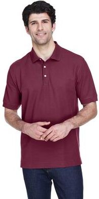 Devon & Jones D100 Men's Pima Piqué Polo Shirt in Burgundy size 5XL   Cotton