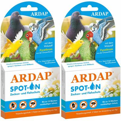 Ardap Spot-on f.Ziervögel und Brieftauben Doppelpack 2x2 St Tropfen