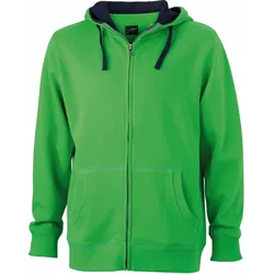James & Nicholson Herren Lifestyle Kapuzen Sweatjacke JN963 green/navy S