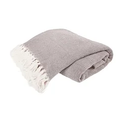 Tagesdecke mit Fransen   , beige , 100% Baumwolle , Maße (cm): B: 280