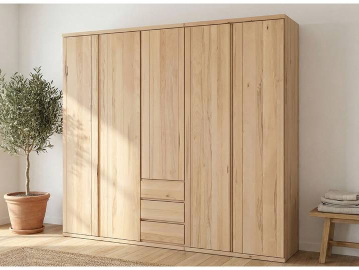 Drehtürenschrank „Egon“ Kernbuche 5-türig Massivholz Buche