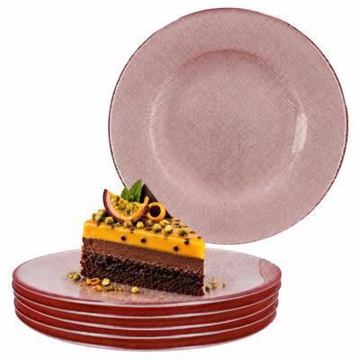 6er Set Camino rosa Kuchenteller Ø21cm Glas Dessertteller Frühstücksteller