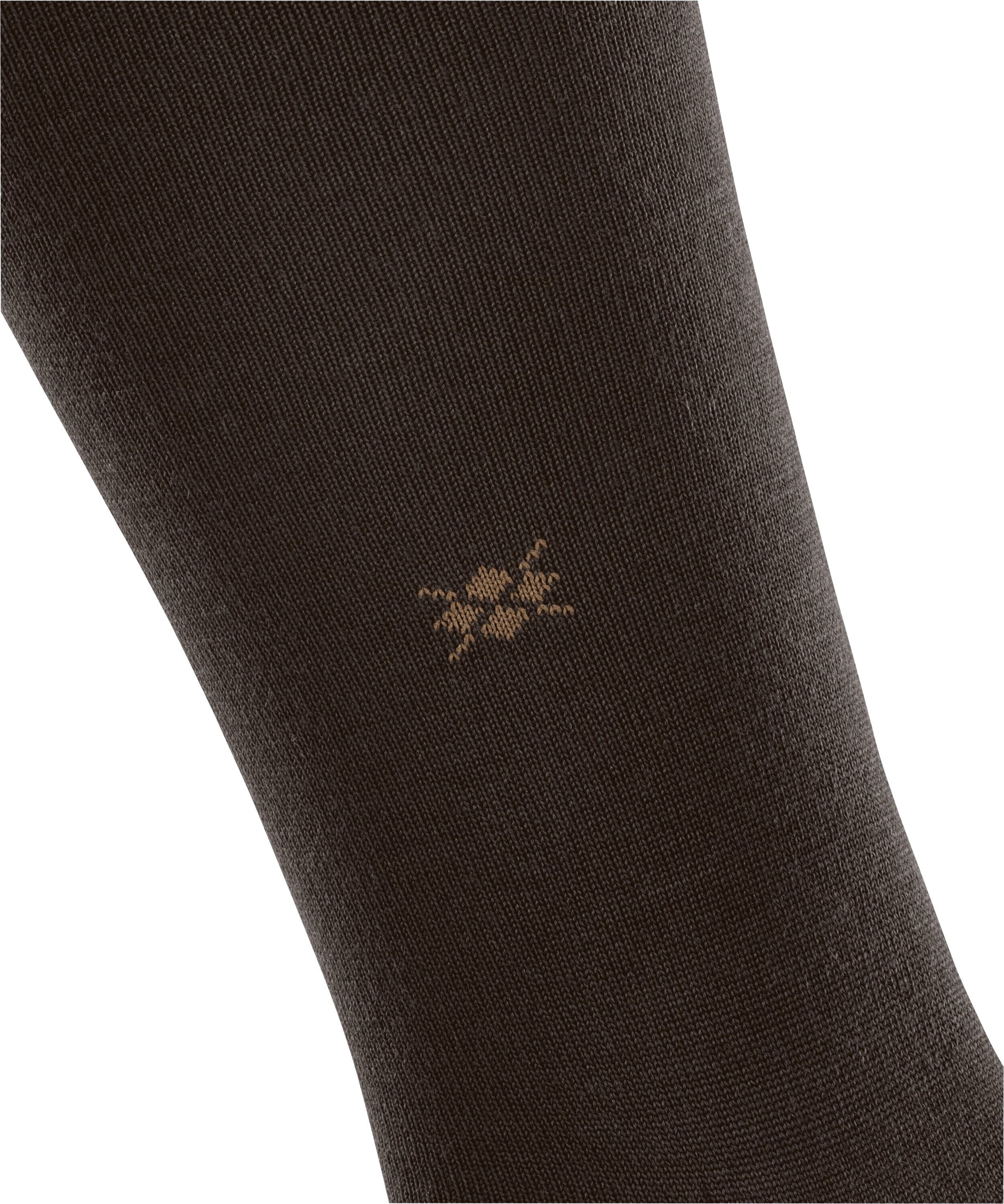 Kniestrümpfe BURLINGTON "Leeds", Herren, Gr. 40-46, Sockengrösse, braun (schwarz braun), Materialmix, unifarben, Socken Kniestrümpfe, Einheitsgrösse 40-46, wärmende Wollmischung, unifarben schwarz braun 40-46, Sockengrösse