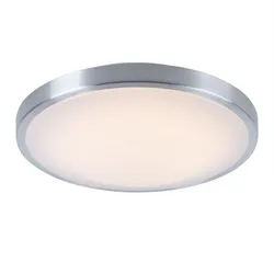 Deckenleuchte Deckenlampe Wohnzimmerlampe Aluminium rund Beleuchtung weiß, Kunststoff Alu, 1x LED 1x 13 W 960 Lumen, D 34 cm
