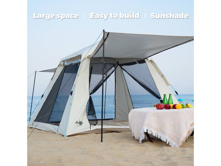 Tente de camping pop-up pour 2 à 3 personnes, imperméable, coupe-vent et résistante à la pluie, amélioration de la ventilation, sac de rangement inclus, camping
