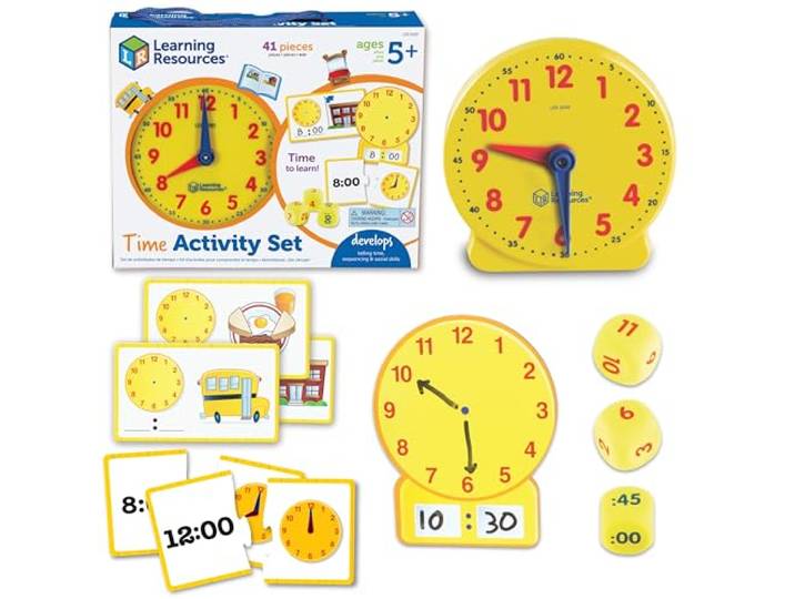 Learning Resources Tijd Activiteit 41-Stuk Set, Veelkleurig