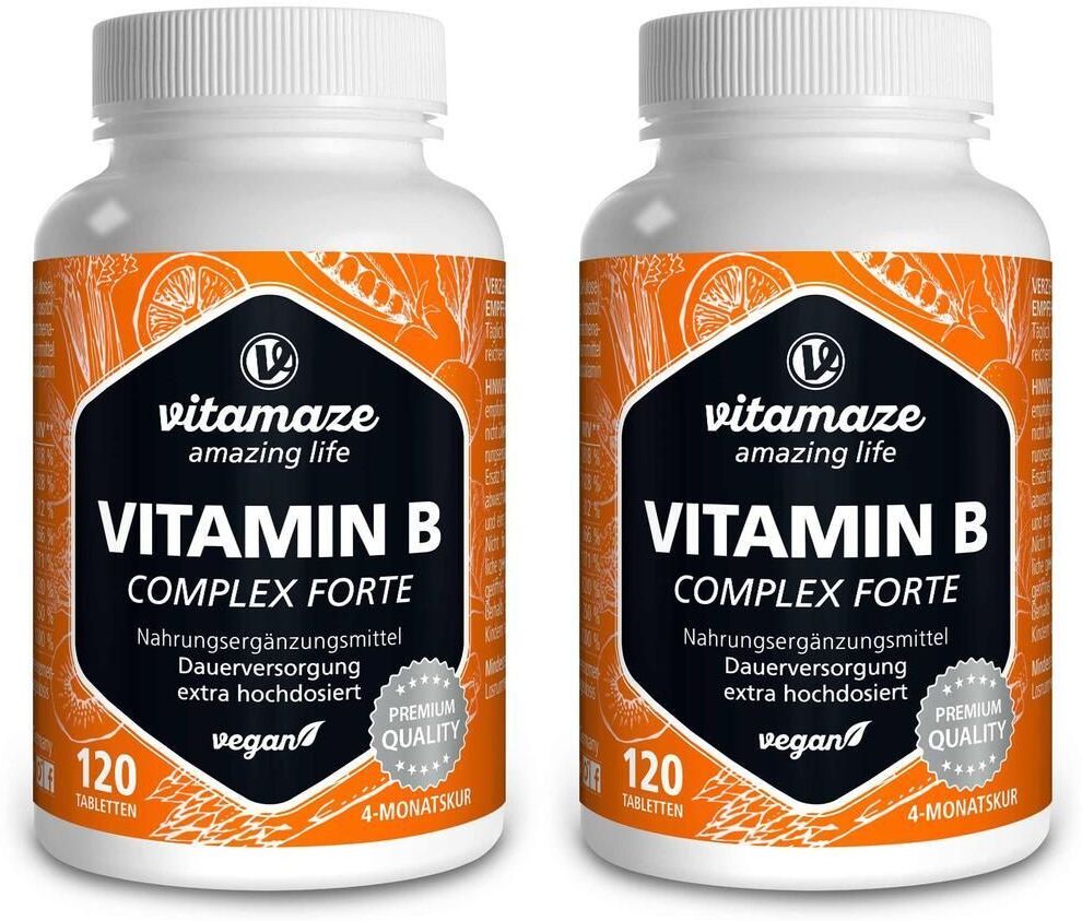 vitamaze Vitamin B Complex extra hochdosiert vegan Tabl. 2x 2x120 St Tabletten