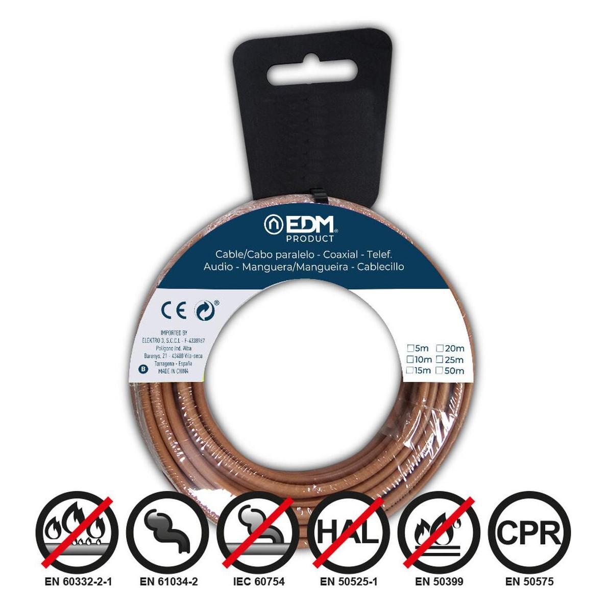 EDM Electrical wire reel h07z1-k 4,00 mm² brown, 50 m (50 m) (45325568)