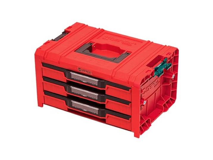QBRICK SYSTEM Malette Outils Boîtes à Outils Valise PRO Drawer 3 Toolbox 2.0 Expert RED Ultra HD Rouge 460 x 320 x 260 mm