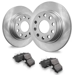 VEVOR Hinterradbremsen-Set, kompatibel mit Audi A3 (8P), VW Golf 5 6, Seat LEON, SKODA OCTAVIA, ALTEA, Bremsscheiben, Keramik-Bremsbeläge, Ersatzset, 253 mm Hinterradscheiben