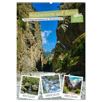 Schluchten auf Kreta (Wandkalender 2027 DIN A2 hoch), CALVENDO Monatskalender