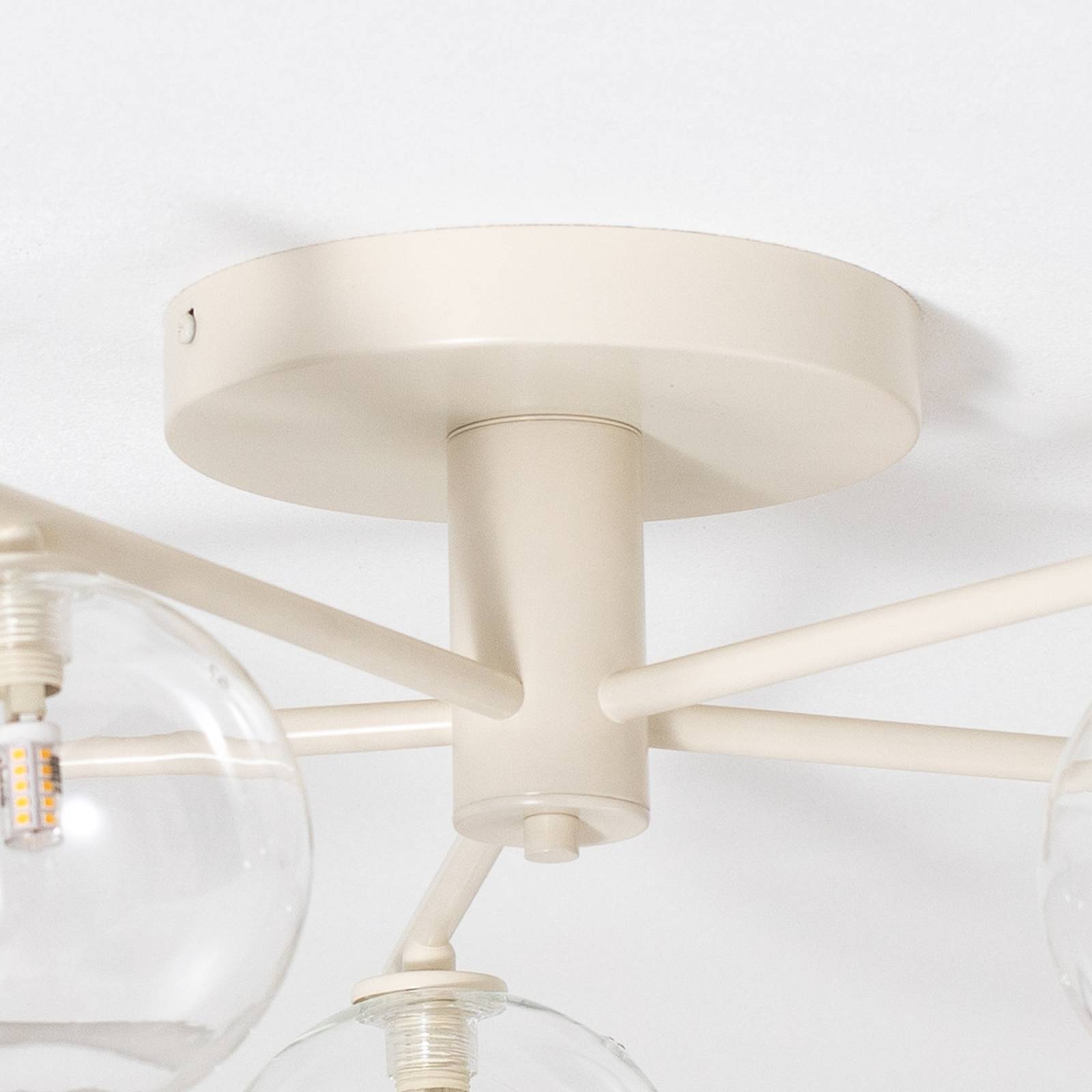 Deckenlampe Prato Jupiter, dimmbar, creme / amber, für Wohn- / Esszimmer, Metall, Deckenlampe