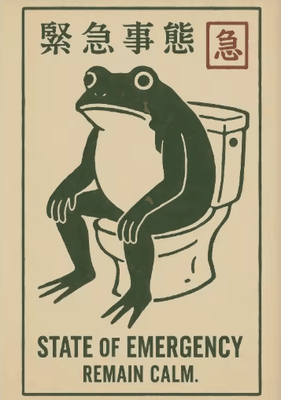 Inspire Picks Retro Funny Frog Wall Art Japanese Woodblock Sushi Bathroom Poster 2 20x30cm