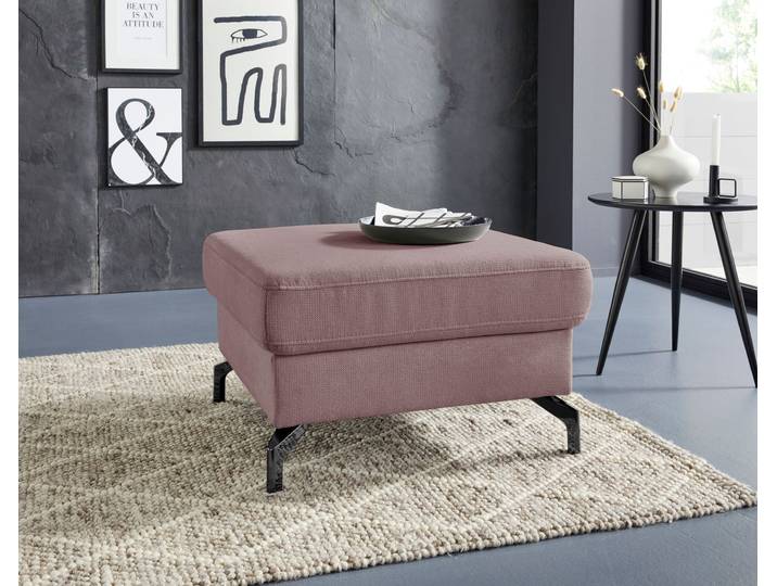 Hocker SIT & MORE Percy , lila (flieder), B:72cm H:43cm T:72cm, Hocker, Hocker, Fusshöhe 12 cm, wahlweise mit unterschiedlichen Fussfarben