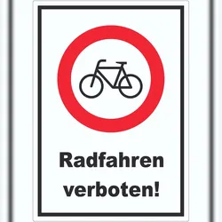 HB-Druck Radfahren verboten Aufkleber A2 (420x594mm)