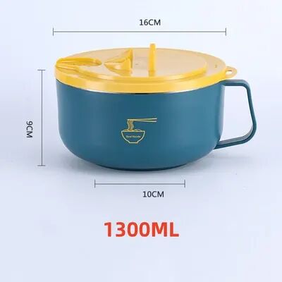 Friendly Fresh Finds Stainless Steel Noodle Bowl With Lid Heat Resistant Instant Noodles Cooker blue 1300 Ml