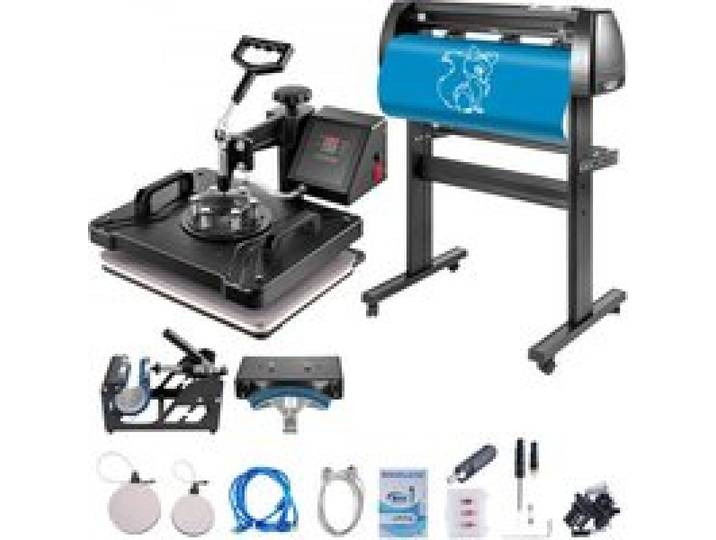 5 In1 12 X 15 (30 X 38cm) Warmteoverdrachtpers + 28 Inch Vinyl Cutter Machine Kit Software