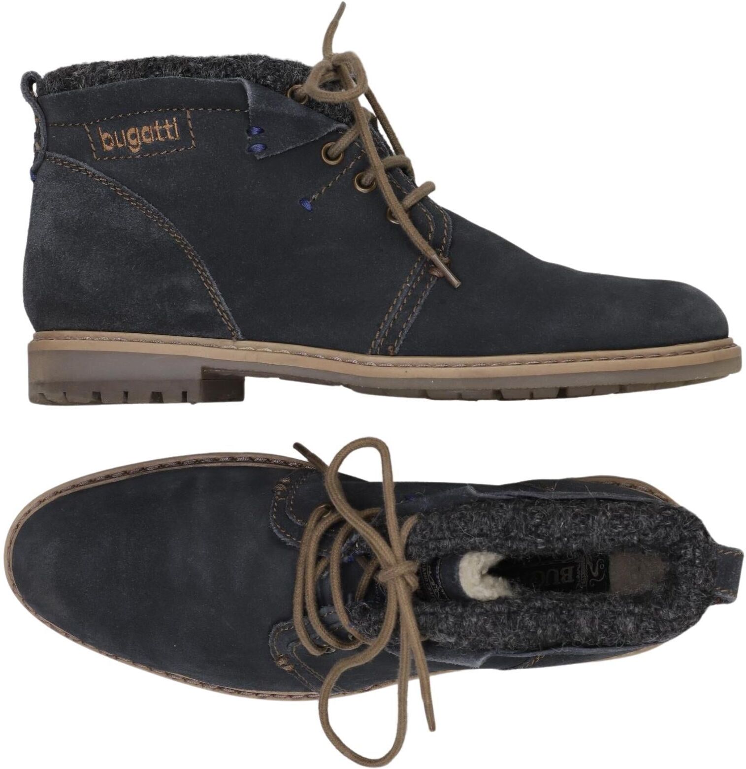 Bugatti Herren Stiefel, Marineblau, Gr. EU 40, Leder - Second Hand