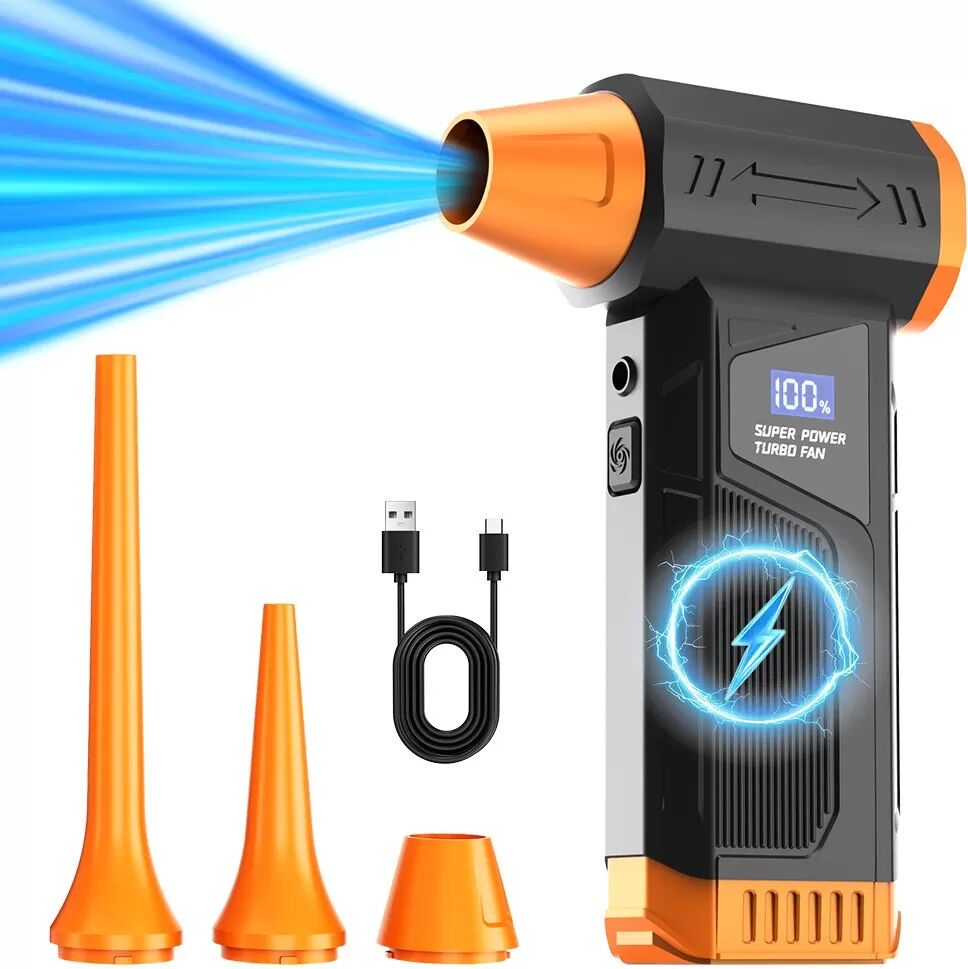 INF Handstaubsauger mit LED-Display & einstellbarer Windgeschwindigkeit Orange
