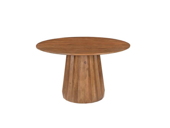 Mid.you Esstisch, Natur, Holz, Mangoholz, massiv, rund, Säule, 130x76x130 cm, Esszimmer, Tische, Esstische, Esstische rund