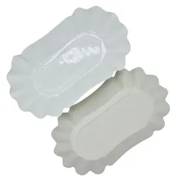 1000 Pappschalen Pommesschalen oval FF 19 x 11 cm weiß mit Fettbarriere