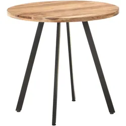 Décoshop26 - Beistelltisch für Esszimmer/Küche 80 cm Akazienholz und Eisen DEC036632