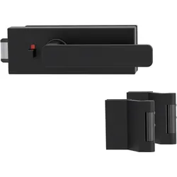 Griffwerk Glastürbeschlag PURISTO S mit Griff VAYA 265 MINIMAL MODERN smart2lock Flüster 3-tlg. Bänder VAYA 265 MINIMAL MODERN Graphitschwarz